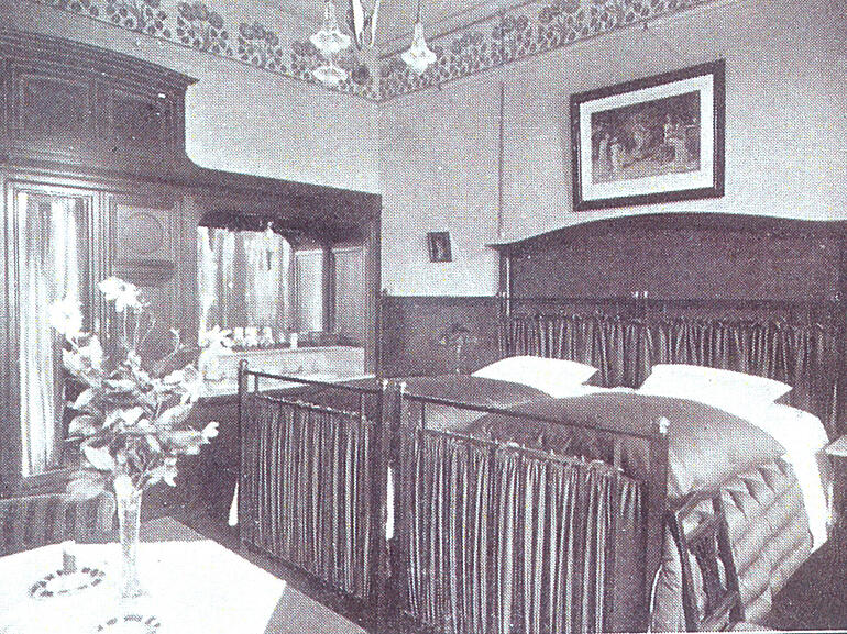 Bedroom at the former hotel 