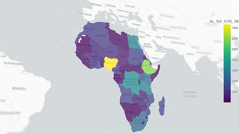 Bunte Karte von Afrika