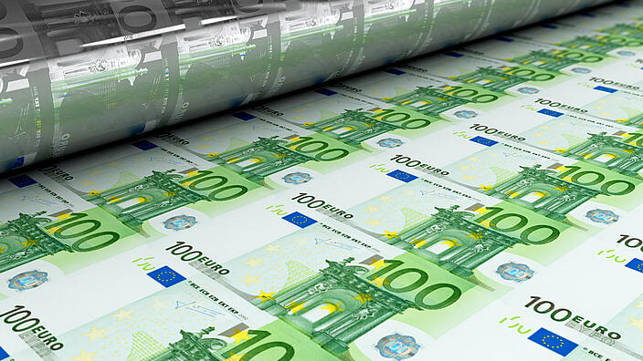 Euro Geldscheine Stempel-Maschine