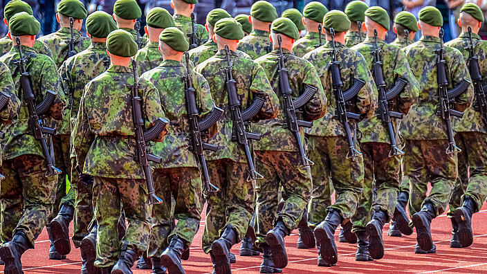 Army soldiers marching